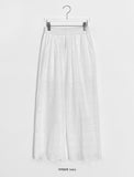 Nibont Summer Embroidery Punching Banding Wide Pants
