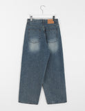 Vamoni Stripe Ribbed Washing Wide Denim Pants