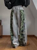 Half Camo Color Matching Line Training Pants