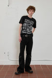 eyelet denim bootcut pants