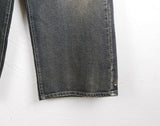 Kame two-way snap button long wide denim pants