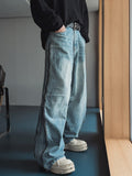 Hidden Track Zipper Wide Denim Pants