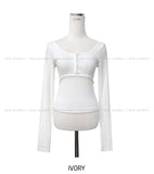 Hooky layered ribbed U-neck long sleeve