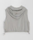 Unf Glossy Nylon Crop Hooded Vest