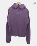 Bre High Neck Waffle Warmer Hooded Long Sleeve T-Shirt