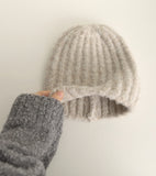 Kendi Ribbed Boucle Knit Beanie