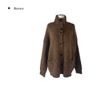 Caven High Neck Overfit Button Long Knit Cardigan