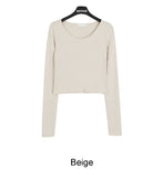 Reen U-Neck Crop Long Sleeve Tee