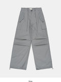 Cotton waist string parachute pants