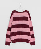 [unisex] Hokine Stripe Over Collar Knit