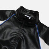 Chamber Color Matching Balloon Leather Jacket