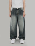 blue gray wide jeans