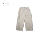 Flan Boa Fur Side Pintuck Snap Wide Pants