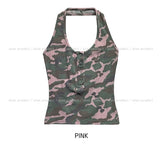 Nutty Military Halterneck Crop Sleeveless