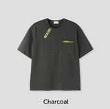 Philo Diagonal Henley Neck Short Sleeve T-shirt