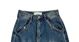 Lensi Back Pocket Wide Washing Long Denim Pants