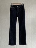 Lennon bootcut raw denim banding pants