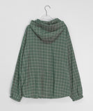 Bomiru Ribbon Hood Check Wind Jumper