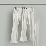 Classic Slim Fit Banding Hip Pad Bootcut Cotton Pants