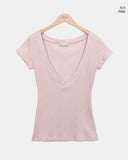 Minko Deep V-Neck Short Sleeve T-Shirt