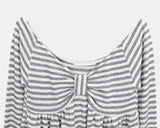 Bree Stripe Shirring Long Sleeve T-Shirt