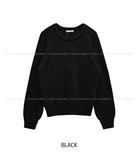 [Wool 20%] Dobby Line Alpaca Round Knit