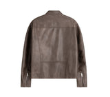 [Real Leather] Lambskin China Collar Jacket