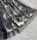 Dimu Toile Pattern Banding Lace Tulle Skirt