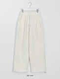 [unisex] Toemi banding string fleece brushed carpender wide pants