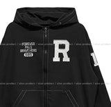 Solid Patch Stitch Two-Way Work Jacket
