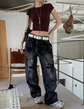 Paw Back Slit Strap Short Sleeve