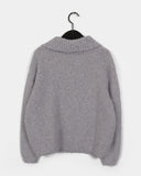 Nedic cozy ribbed collar loose fit knit cardigan
