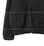 Balloon fit ribbed fleece zip-up