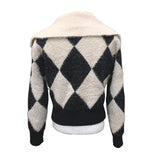 Argyle big collar Knit