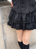 Join Frill Tiered Banding Mini Skirt
