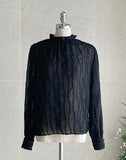 Riaki Frill See-Through Lace Blouse