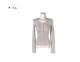 Emba Stripe Slim Fit Warmer Button T-Shirt
