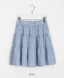 Rohedi Banding Check Tiered Midi Skirt