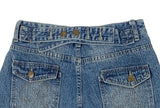 Kolsi Curved Adjust Pocket Washing Denim Wide Pants