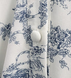 Luena Toile Flower Puff Long One Piece (Belt Set)