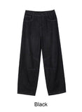 Medin Curved Linen Denim Pants