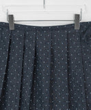 [BAONHAUS] Dendoru Ribbon Dot Raw Denim Pleats Wrap Skirt