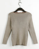 Bua Halterneck Tank Top Ribbed Color Matching Button Long Sleeve T-Shirt