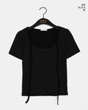 Hael Dot Puff Strap Short Sleeve T-Shirt