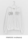 [Unisex] Pemmo Brushed Printing Two-Way Over Hood Zip-Up