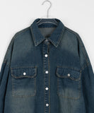 Railu Pocket Washing Denim Over Shirt