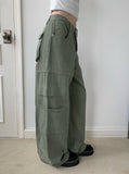 Clun Cut Wide String Cargo Pants