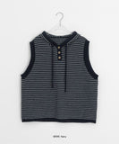 Deranki Stripe Over Hood Knit Vest