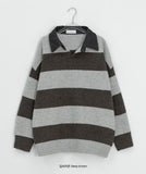 Holle Denim Collar Stripe Knit