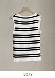 Junien Square Stripe Sleeveless Knit